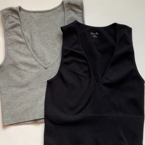 Sugar Rain  2 V-Neck Crop Tops